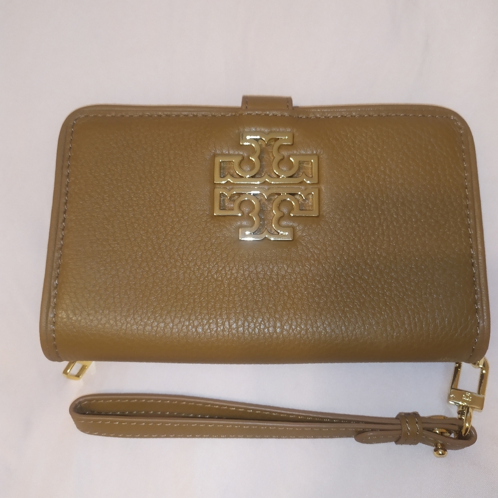 Tory Burch brown wristlet
